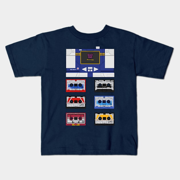 Schematic Design for Soundwave and Cassettes Kids T-Shirt by Draconis130